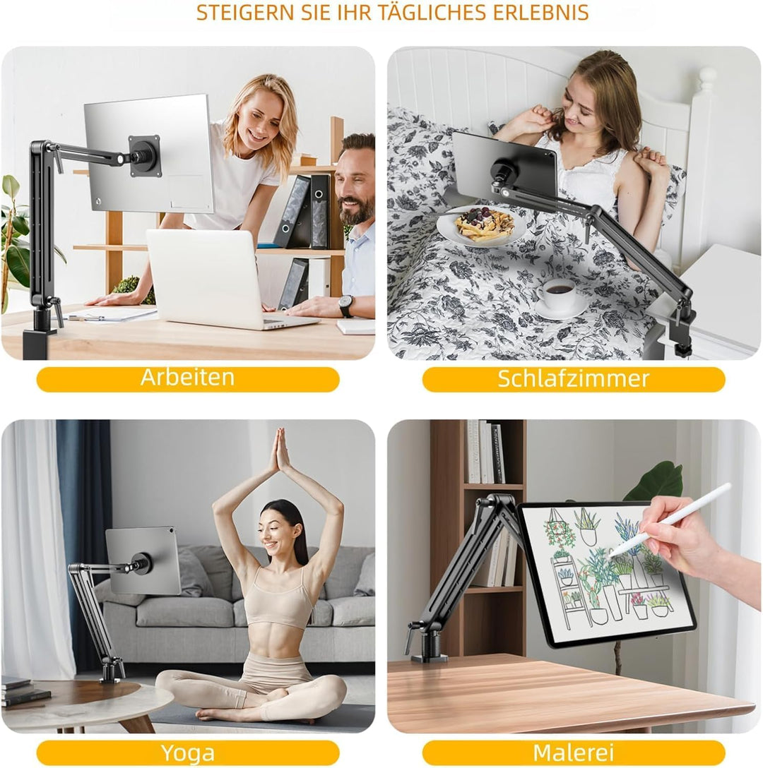 Tablet iPad Halterung Schreibtisch Magnetischer - Drehbare Basis 360 Grad Tablethalte VESA 75mm Schn