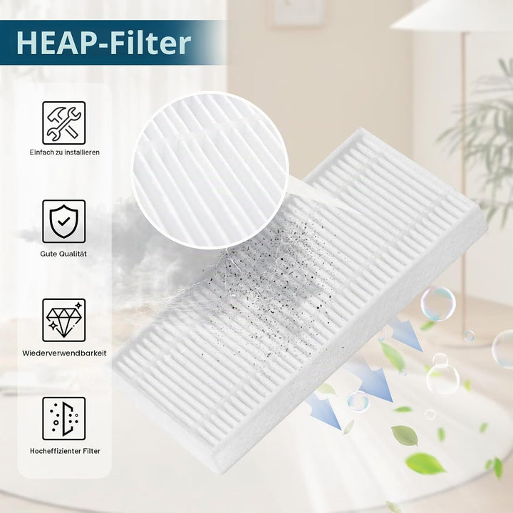 C10 Zubehör Set für eufy C10 Roboter Staubsauger, 1 Hauptbürste, 4 Seitenbürsten, 4 HEPA-Filter, 4 E