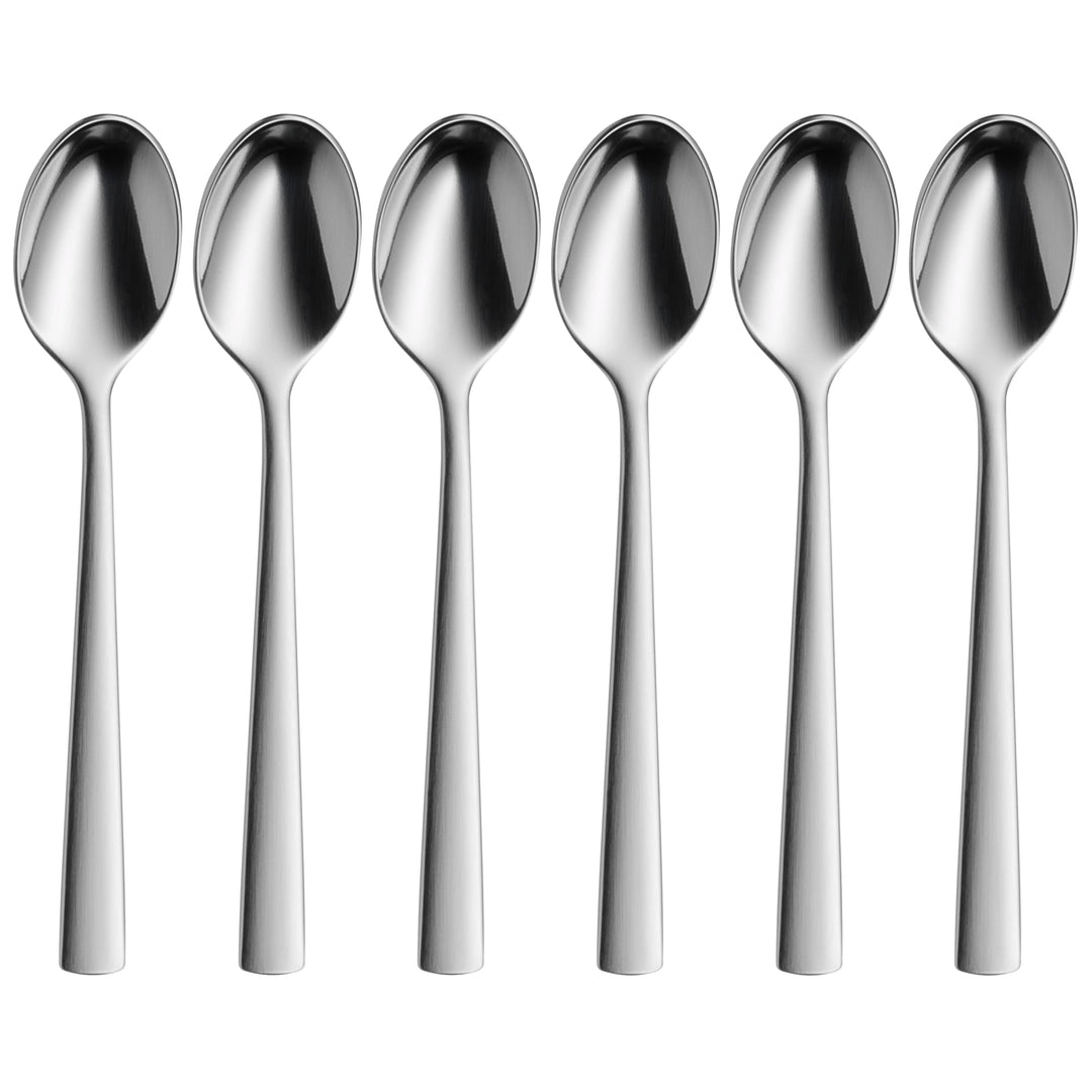WMF Corvo Espressolöffel Set 6-teilig, 10,5 cm, Cromargan protect Edelstahl mattiert, kratzbeständig