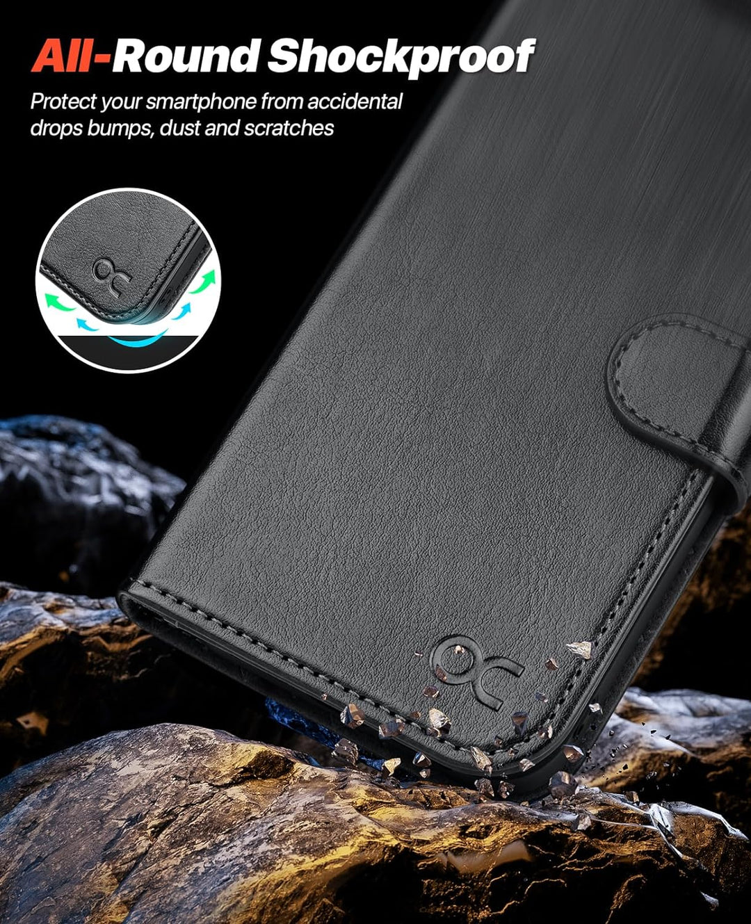 OCASE iPhone 15 Plus Hülle(2in1) Leder Stossfestes Case [Abnehmbare magnetische Hülle] [Kabelloses L