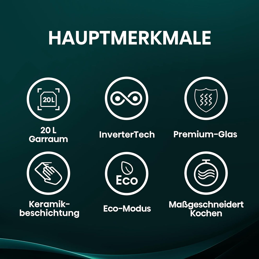 Hisense H20MOBS4HI Mikrowelle /20 L /700W /InverterTech/Keramikbeschichtung/Massgeschneidert, Mehrph