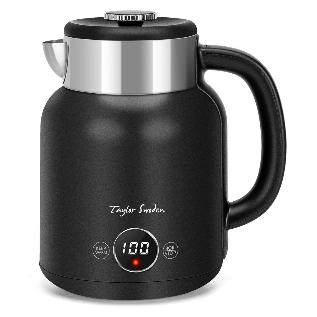 Taylor Swoden Wasserkocher mit Temperatureinstellung, 45°C-100°C, Retro Wasserkocher Edelstahl 1.7 L