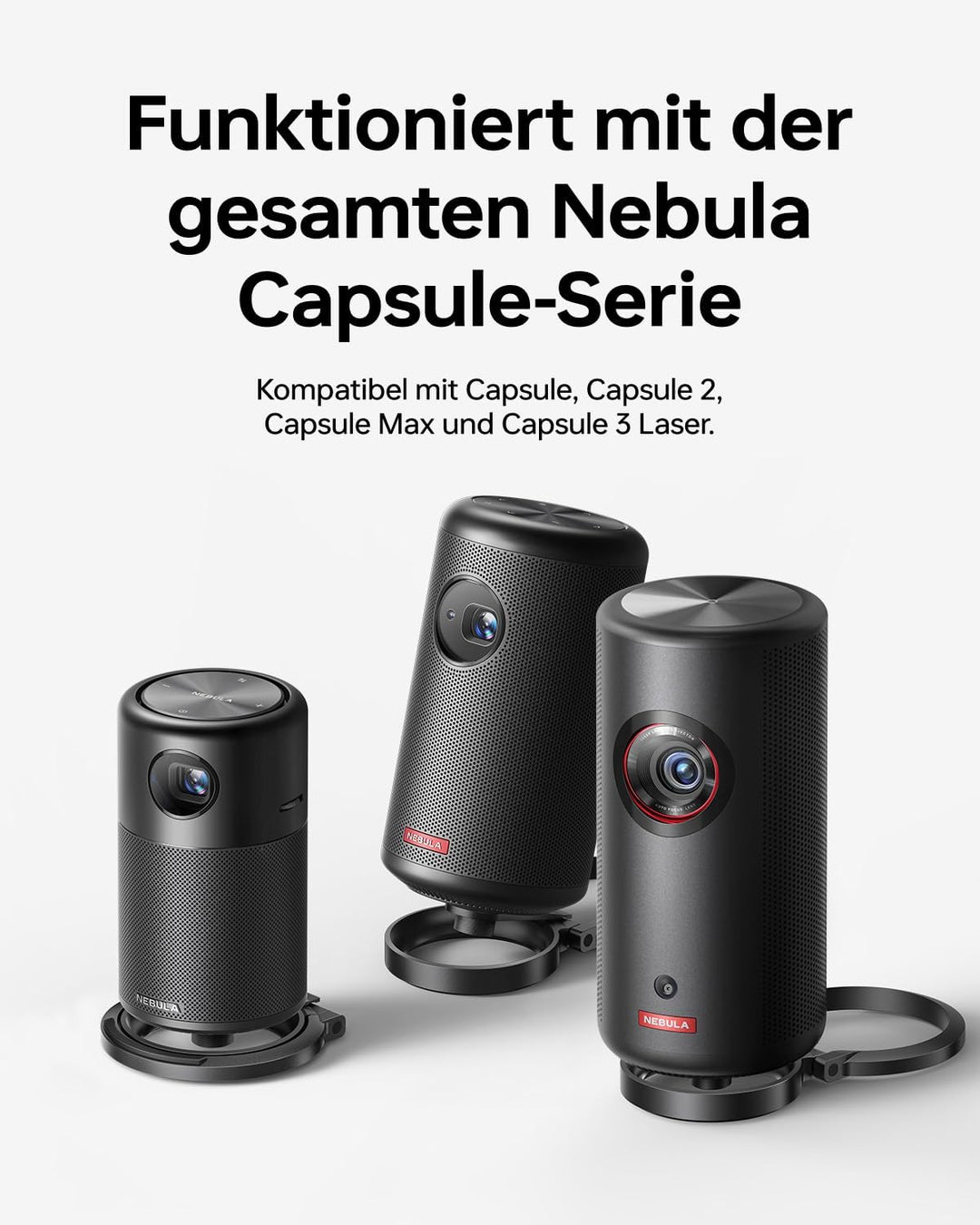 Anker Nebula Projektor Faltbarer Ständer, Ultra-kompakte Halterun, einfache Installation, 180-Grad-D