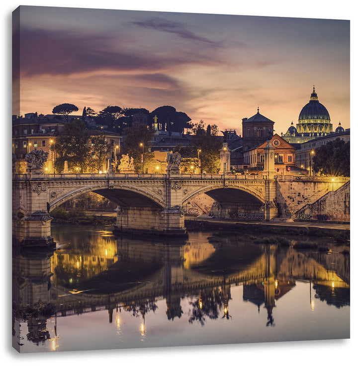 Pixxprint Rom Kathedrale St. Peter als Leinwandbild Quadratisch/Grösse: 70x70 / Wandbild/Kunstdruck/