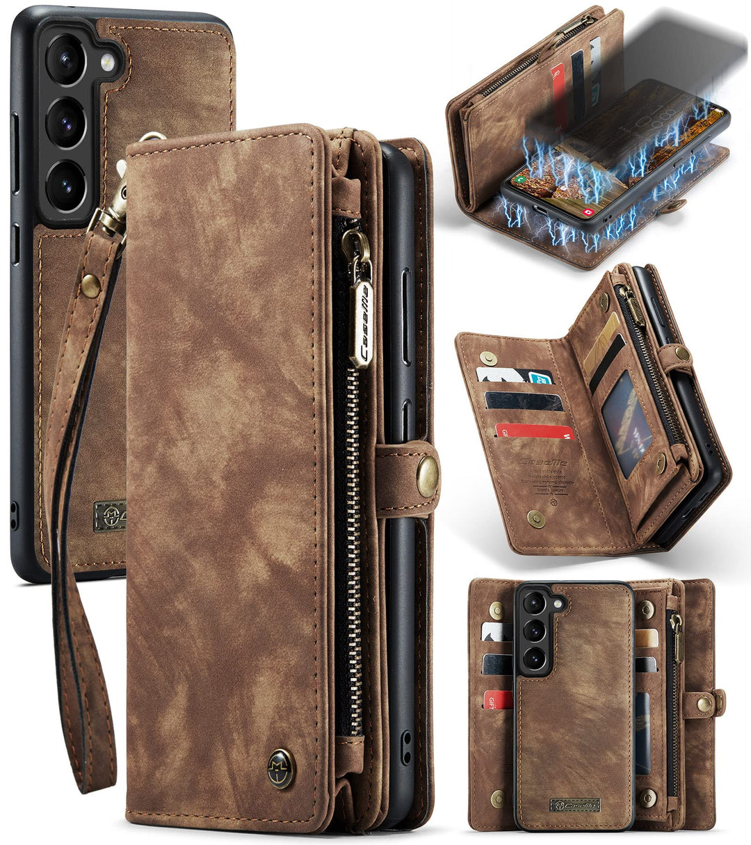 UFinetech Samsung S23 Hülle, Stossfest Kartenfach Magnetisch Abnehmbare Tasche Samsung Galaxy S23 5G