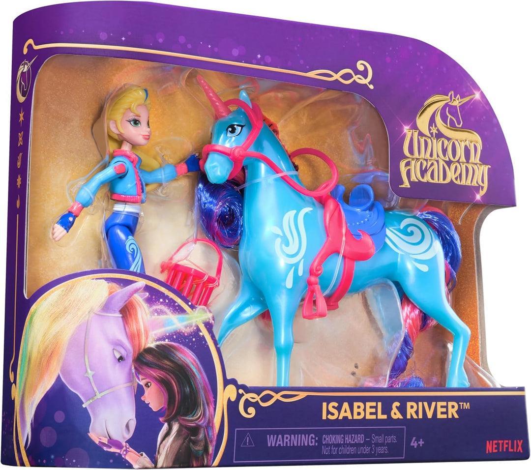 Unicorn Academy Isabel und Einhorn River Set - ca. 12 cm grosse Originalfiguren zur beliebten Netfli