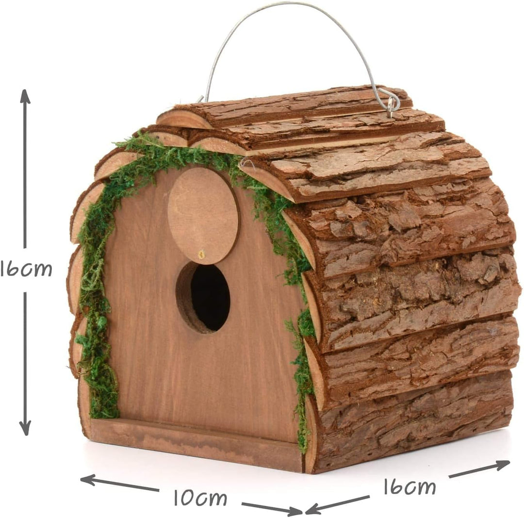 Ckb Ltd 2-in-1 Eichhörnchen-Futterstation / Vogel-Nisthaus zum Aufhängen, rustikal, natürlich, wette