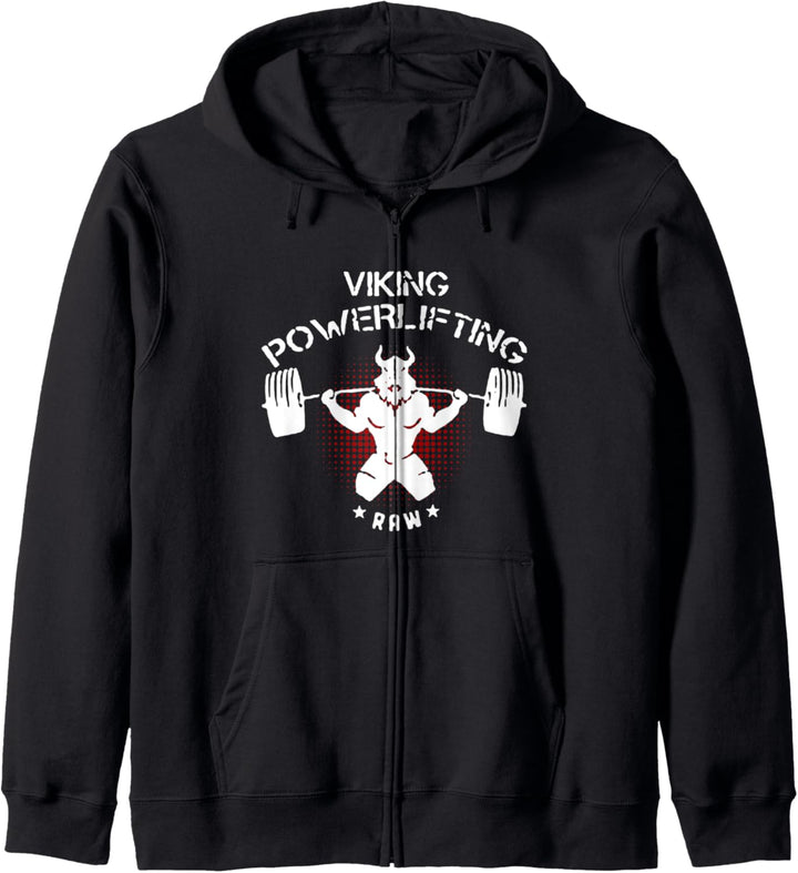 Viking Powerlifting Raw Fitness Gym Gewichtheben Kapuzenjacke