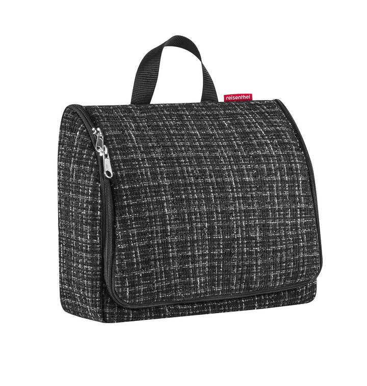 reisenthel toiletbag XL bouclé Black - praktischer Kulturbeutel mit Haken, wasserabweisendes Materia