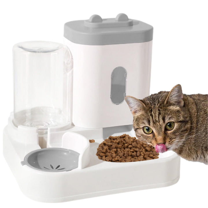 Futterautomat Katze, Tragbarer Katzenfutter Automat Mit 2300 Ml Und Wasserspender Mit 1000 Ml, Leich