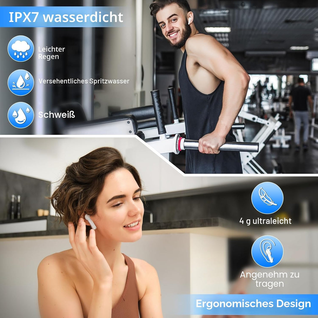 OYIB Bluetooth Kopfhörer, 2024 In Ear Kopfhörer Kabellos Bluetooth 5.3 Kopfhörer mit ENC Mic, 25 Std