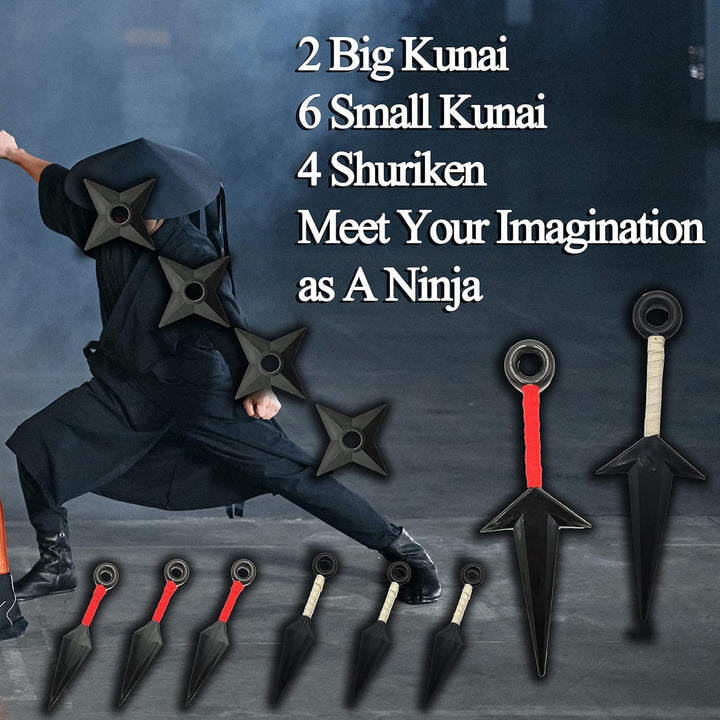 Kunai Ninja Cosplay, Requisiten Ninja Themed Kostüm, Kunststoff, Cosplay Zubehör Kunai Set, Schwarz