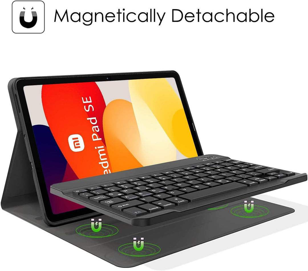 Wineecy Tastatur Hülle für Xiaomi Redmi Pad SE 11 Zoll 2023 Tablet, Slim Schutzhülle mit Magnetisch