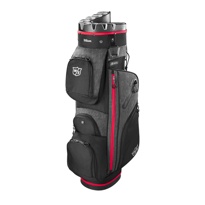 Wilson Unisex-Adult I-Lock 3 Golf Cart Bag 34" Black/Red, 34" Black/Red