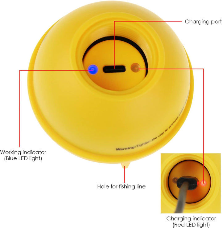 Fish Finder Wireless Sonar Sensor 125kHz Frequenz 45 Meter / 147 Fuss Tiefenalarm Funktion und gross