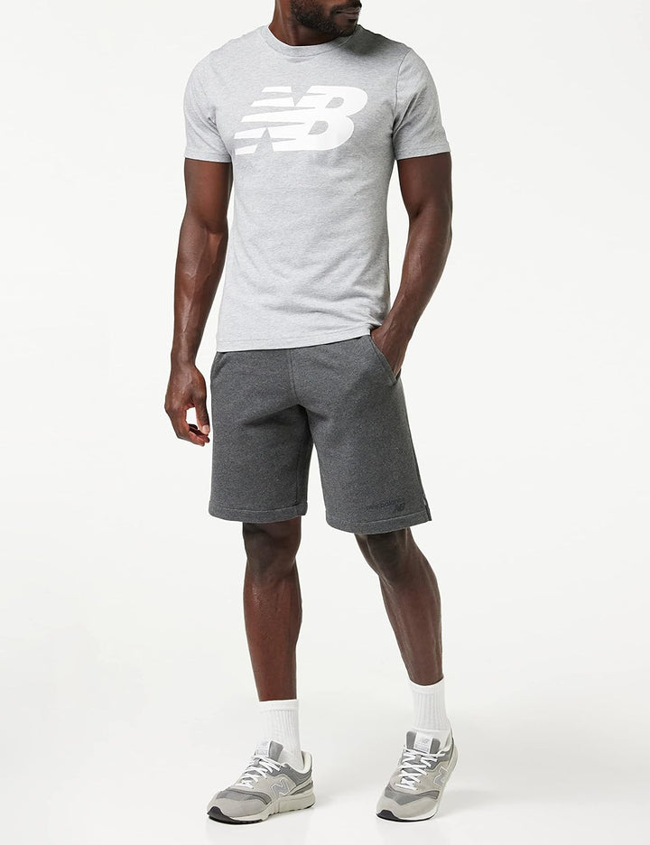 New Balance Herren Shorts Ms11903 L Heather Charcoal, L Heather Charcoal