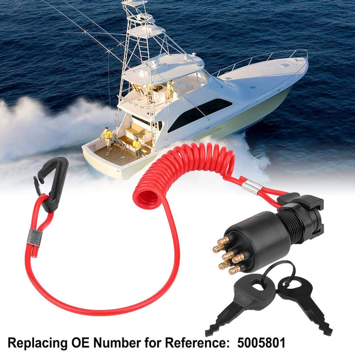 Zündschalter, Zündschlüsselschalter & Sicherheitsleine für Johnson Evinrude Boat 5005801