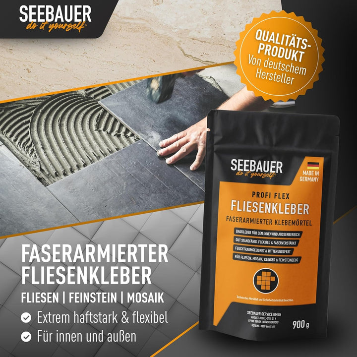 Profi Flex-Fliesenkleber 5 kg - Faserarmierter Flexkleber für Wand- & Bodenfliesen, Mosaik, Riemchen