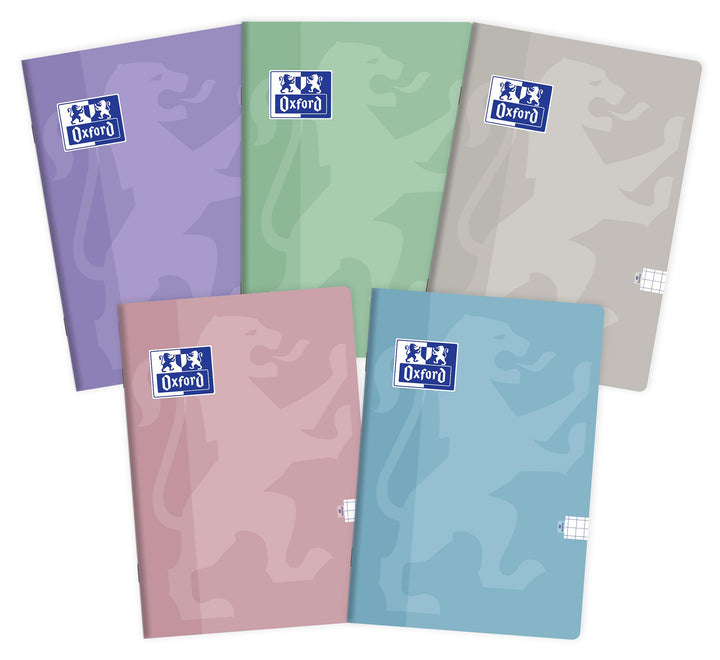 Oxford Touch Schulheft A6 Kladde 48 karierte Blätter mit Seitenrand, Optik Paper 90 g, Polypropylen