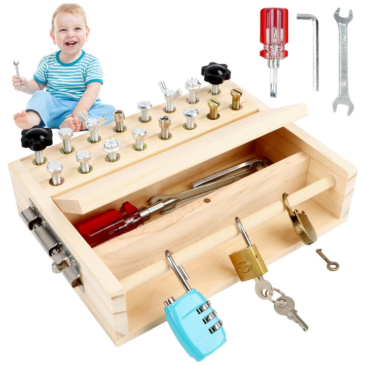 Montessori Schraubendreher Board Set, Holz Schraubbrett, Busy Board Holzspielzeug, Montessori Spielz