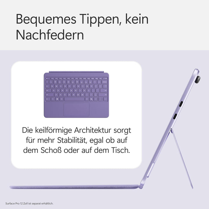 Microsoft Surface Pro 12" Keyboard | kompatibel mit Surface Pro 12" | QWERTZ | Violett Keyboard Viol