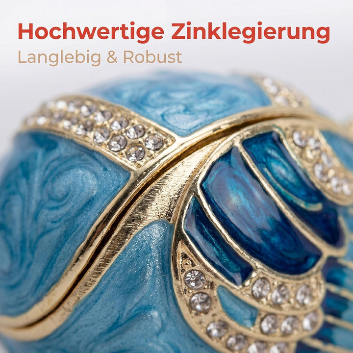 Schmuckkästchen in Vogelform, Handbemalte Emaille-Schmuckaufbewahrungsbox mit Kristallen, Dekorative