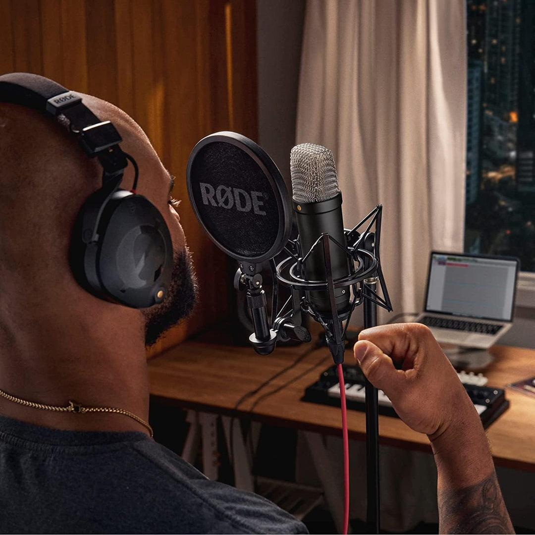 Rode NT1 5th Generation XLR USB Studio-Mikrofon Schwarz + keepdrum MS138 WH Mikrofonarm