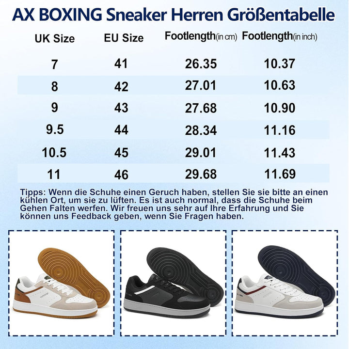 AX BOXING Sneaker Herren Schuhe Mode Herrenschuhe Freizeitschuhe Walkingschuhe Atmungsaktiv Trainers