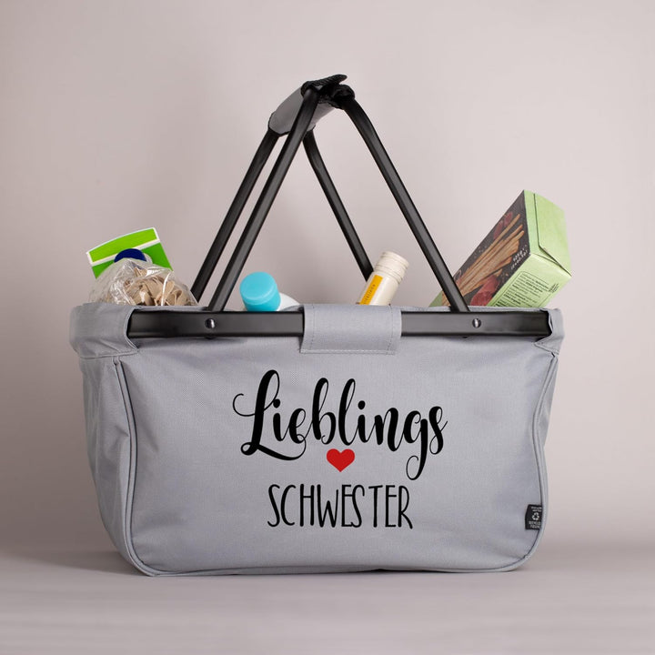 Herz & Heim® Einkaufskorb personalisiert/faltbar/modernes Design/Geschenk-Idee für Jedermann (Liebli