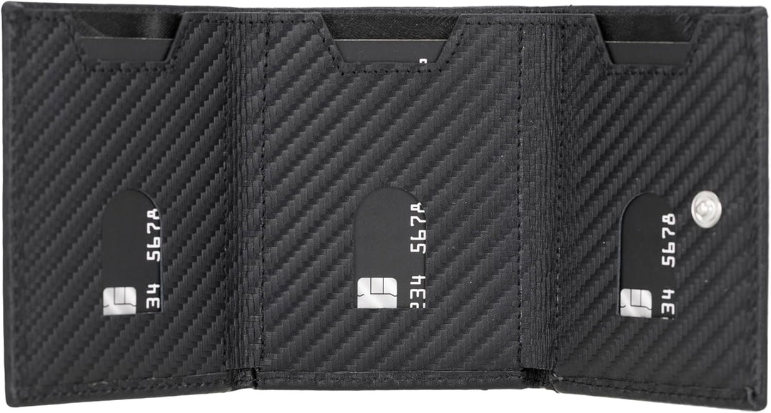 Solo Pelle NEU Slim Wallet mit Münzfach [12 Karten] Slimwallet Riga [RFID-Schutz] Kartenetui mit Mün