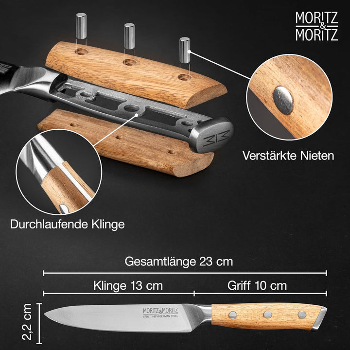 Moritz & Moritz Starter Messerset 3-teilig bestehend aus Universalmesser, Brotmesser und Gemüsemesse