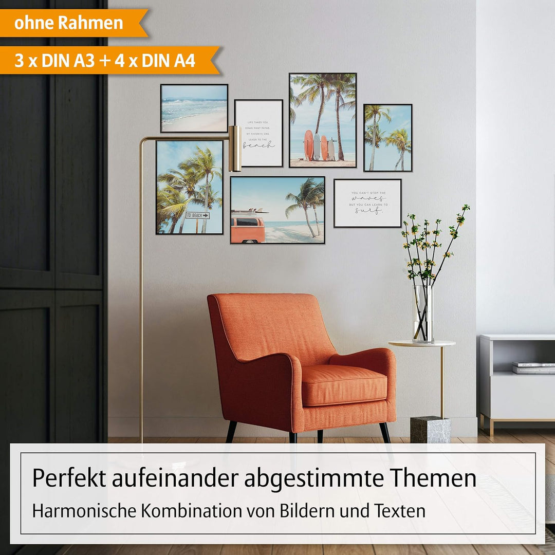 Hyggelig Home Premium Poster Set - 7 passende Bilder im stilvollen Set - Collage Bild Wand Deko - Se