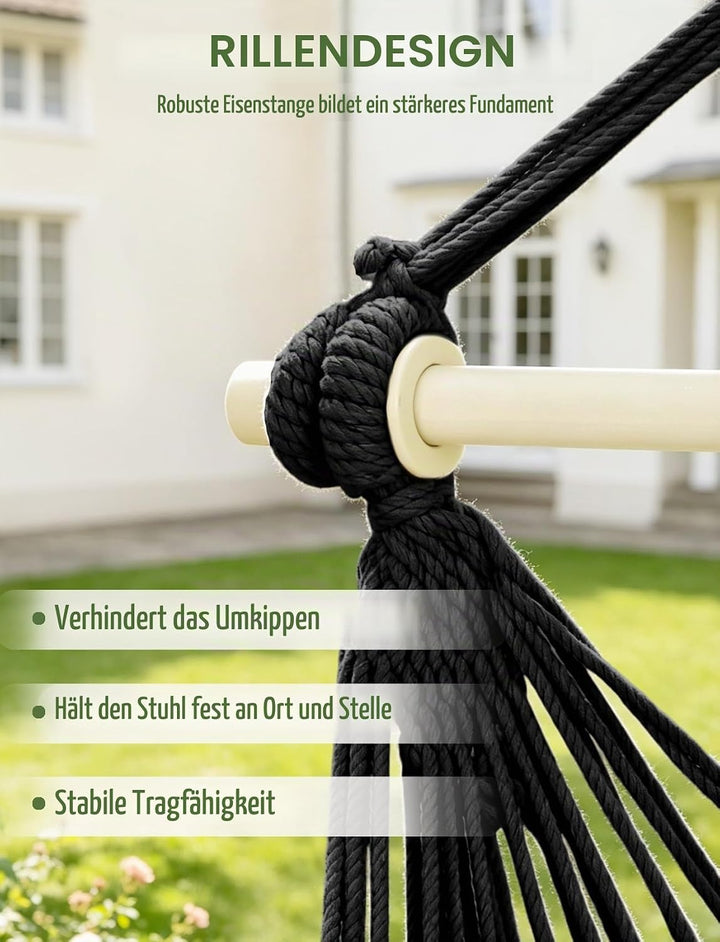 Chihee Hängesessel Grosse Hängematte Stuhl Weich gesponnene Baumwolle Seil Weben Stuhl,Starke Spreiz