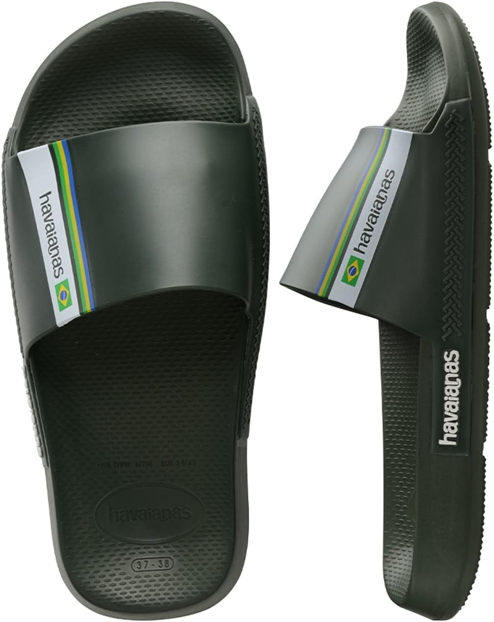 Havaianas Unisex Slide Brasil Schiebe-Sandalen 33/34 EU Green Olive, 33/34 EU Green Olive