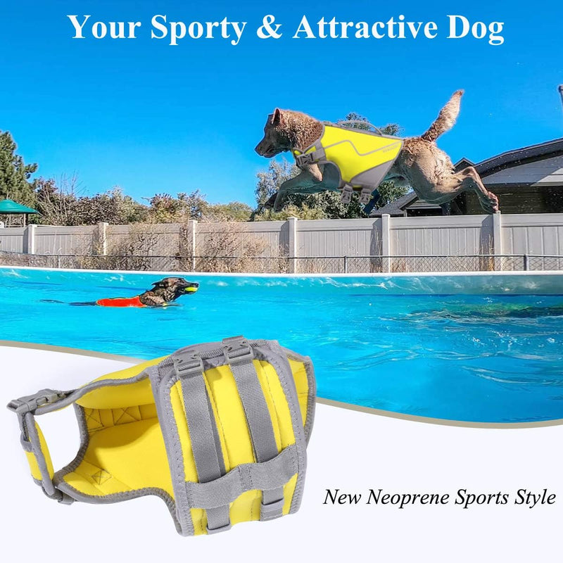 VIVAGLORY Schwimmweste für Hunde im sportlichen Stil, Strapazierfähige Haustier-Sicherheitsweste, Be