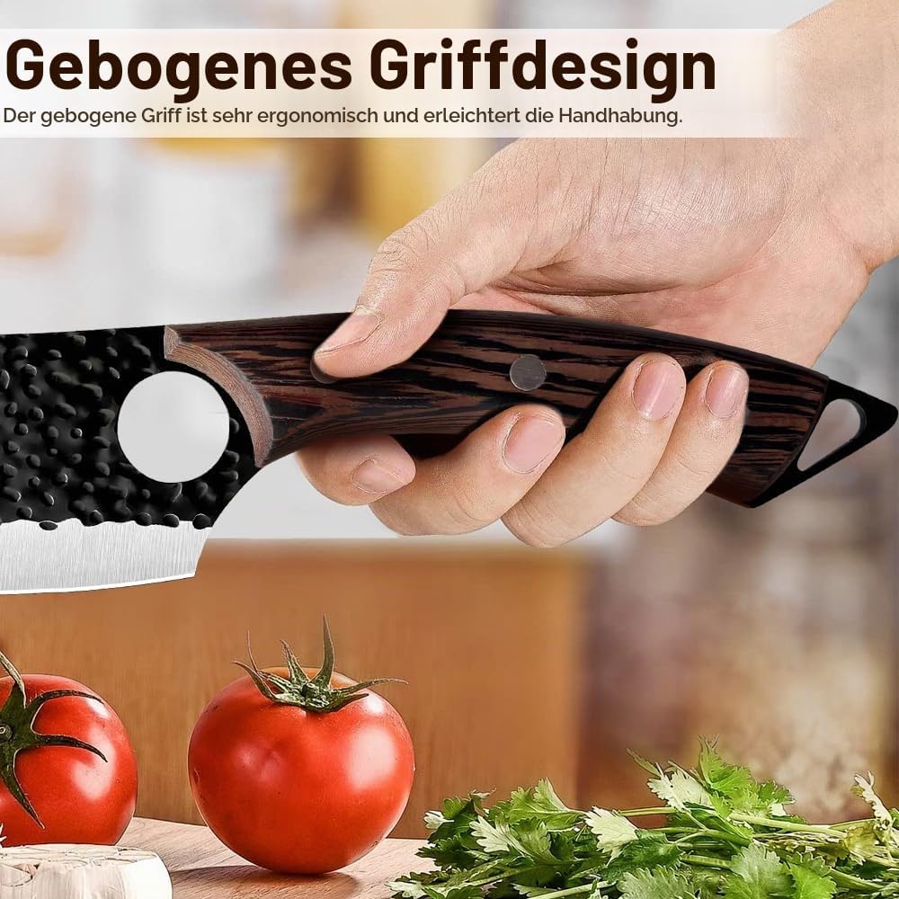 5 Stücke Kochmesser, Küchenmesser- Handgeschmiedet Chefmesser,Perfekt zum Schneiden Messer, Japanisc