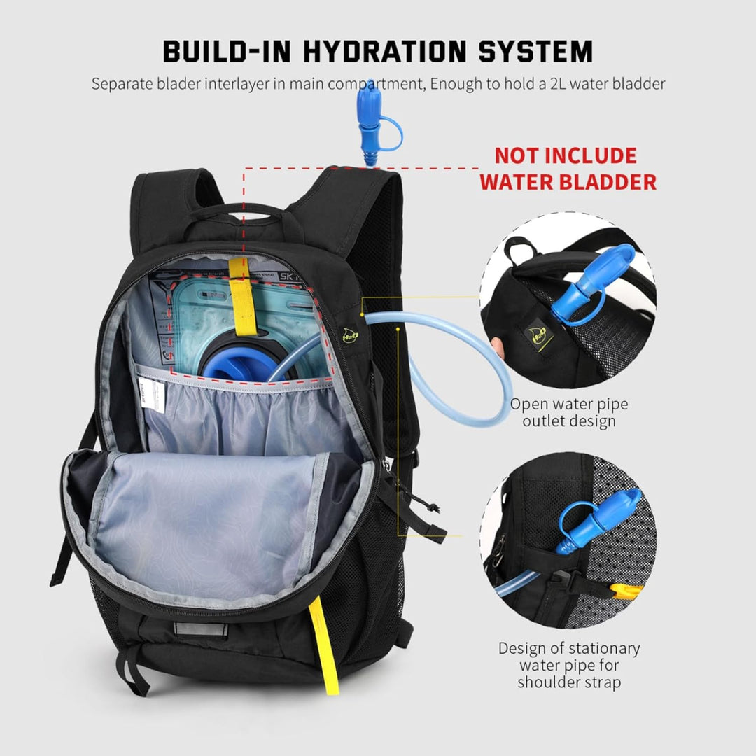 SKYSPER Leicht Wanderrucksack Klein Rucksack mit Rückenbelüftung Trekkingrucksack aus atmungsaktivem