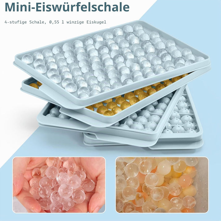 WIBIMEN Mini Eiswürfelformen, Verbesserte Runde Eiswürfelform, 104 x 4 Stück kleine Eiswürfel zum Kü