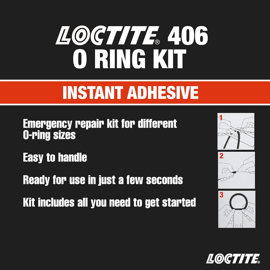 LOCTITE 406 O-Ring-Set, Werkzeuge für Notfallreparatur von O-Ringen, O-Ring-Set mit LOCTITE 406 Kleb