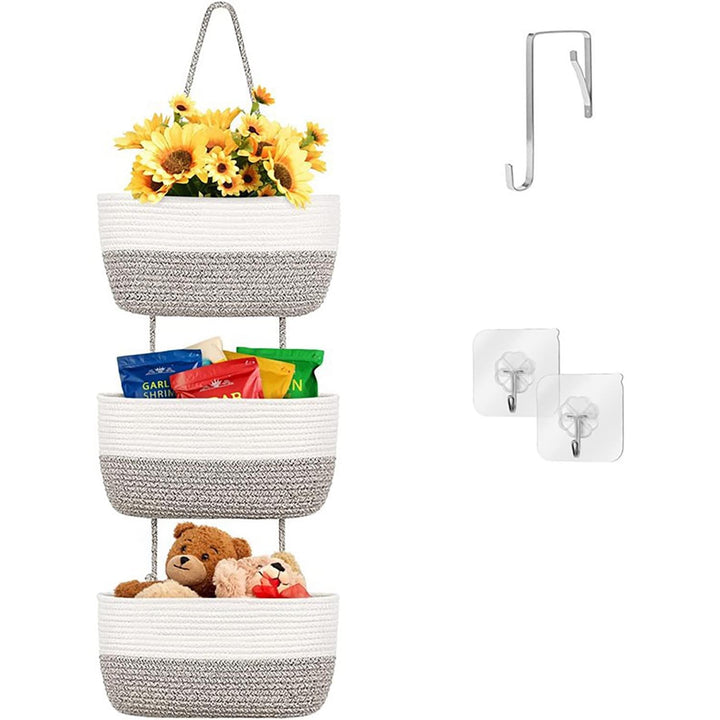 Kongming Hängeorganizer, Wand hängeregal, High-End Leinen hängekorb, Tür organizer aus 3-Lagen Baumw
