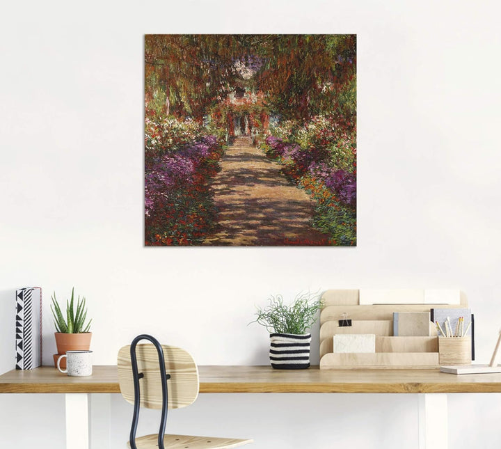 ARTland Wandbild Alu Verbundplatte für Innen & Outdoor Bild 40x40 cm Pflanzen Bäume Blumen Weg in Mo