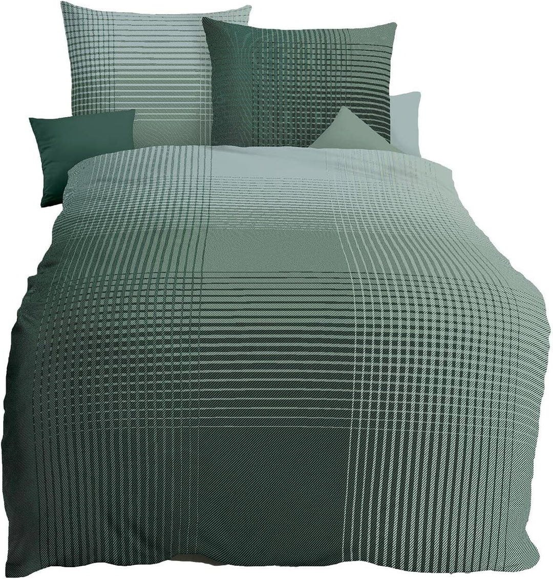 Kaeppel Mako-Satin Bettwäsche Master Jade, 1 Bettbezug 155 x 220 cm + 1 Kissenbezug 80 x 80 cm Jade