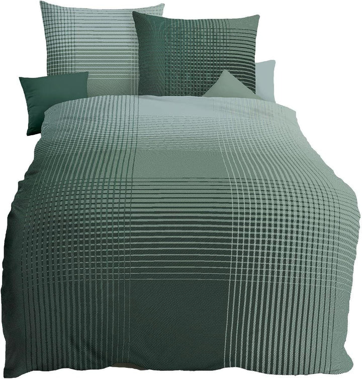 Kaeppel Mako-Satin Bettwäsche Master Jade, 1 Bettbezug 155 x 220 cm + 1 Kissenbezug 80 x 80 cm Jade