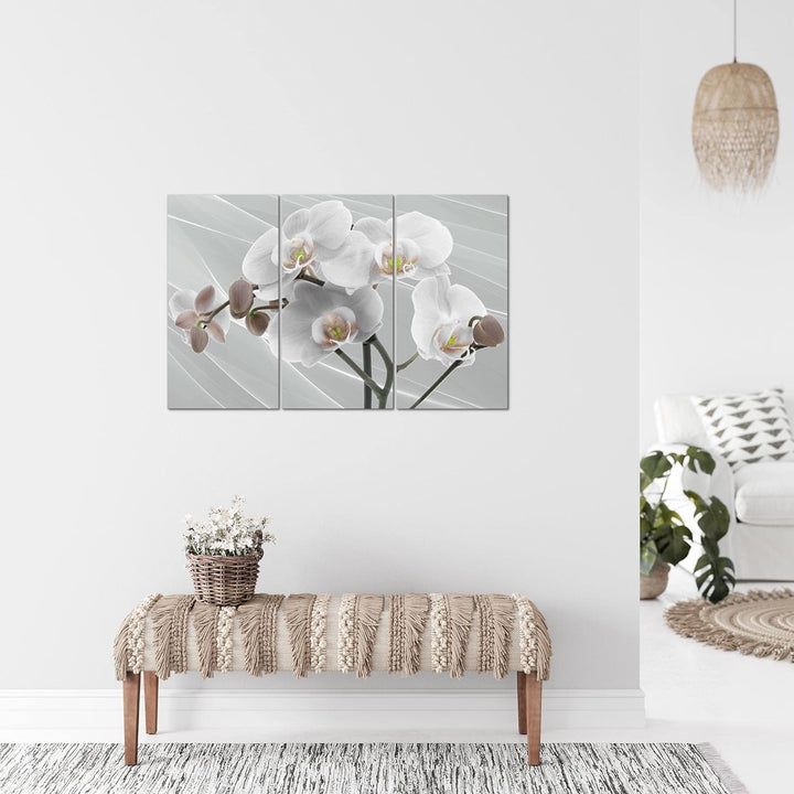 Runa Art Wandbilder Blumen Orchidee Bild XXL Wohnzimmer Schlafzimmer Grau Rosa Abstrakt 120 x 80 cm