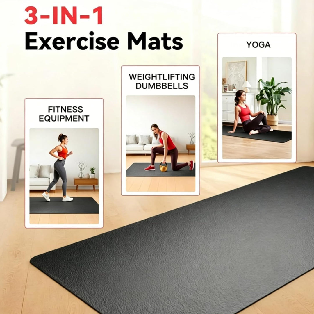 Bodenschutzmatte - rutschfeste Fitnessmatte für Laufband, Crosstrainer &amp; Fitnessgeräte, stossdämpfen