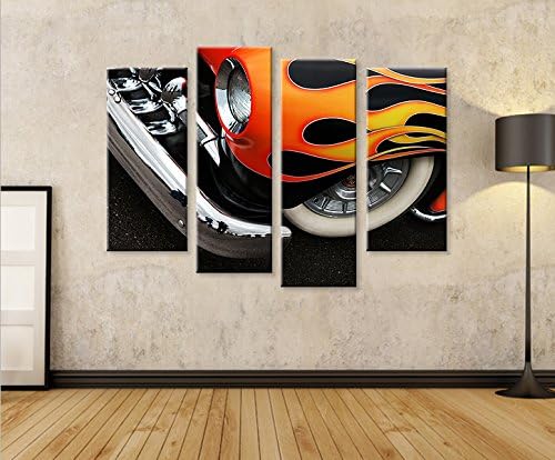 islandburner Bild Bilder auf Leinwand Hot Rod US Cars 4er XXL Poster Leinwandbild Wandbild Dekoartik