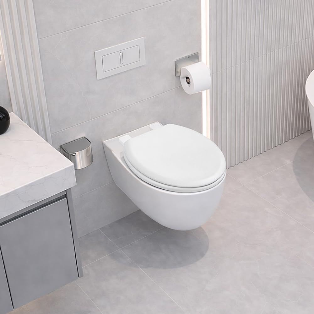 WC-Sitz Holzkern, Ｍatt – Soft-Touch & ultraglatt (ohne Orangenhaut), Absenkautomatik & Schnellversch