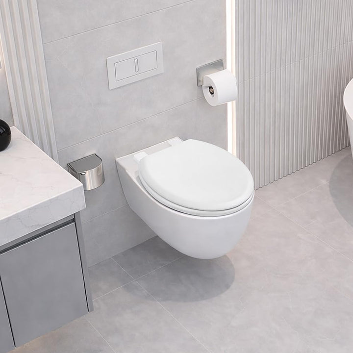 WC-Sitz Holzkern, Ｍatt – Soft-Touch & ultraglatt (ohne Orangenhaut), Absenkautomatik & Schnellversch