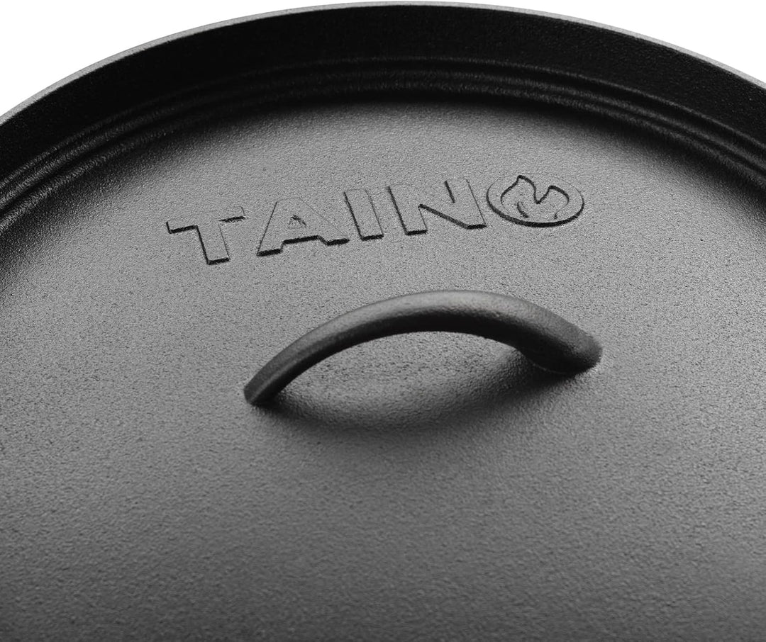 TAINO Dutch Oven Gusseisen-Topf Dopf Feuertopf Deckel-Heber Kochtopf (8 Liter), 8 Liter