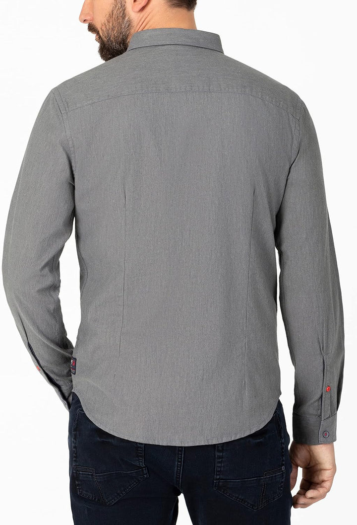 Timezone Herren Hemd S Dark Grey Melange, S Dark Grey Melange